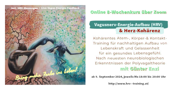 Online 8-Wochen-Kurs: Herz-Kohrenz & Vagusnerv-Energie-Aufbau(HRV) 2024 ber Zoom
